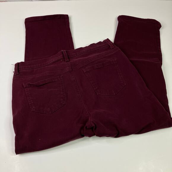Gloria Vanderbilt | Amanda Jeans Tapered Maroon Cotton Spandex Womens 12PS - Picture 7 of 7